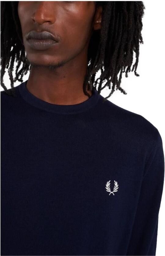 Fred Perry Blauwe Sweaters Klassieke Crew Neck Jumper Blauw Heren - Foto 3