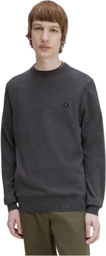 Fred Perry Heren Crewneck Trui Sportieve Merino Wol Mix Gray Heren - Foto 6