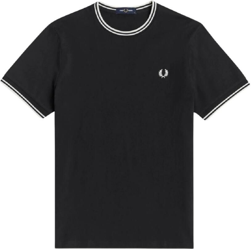 Fred Perry Klassieke dubbele streep ronde hals t-shirt Black Heren - Foto 6