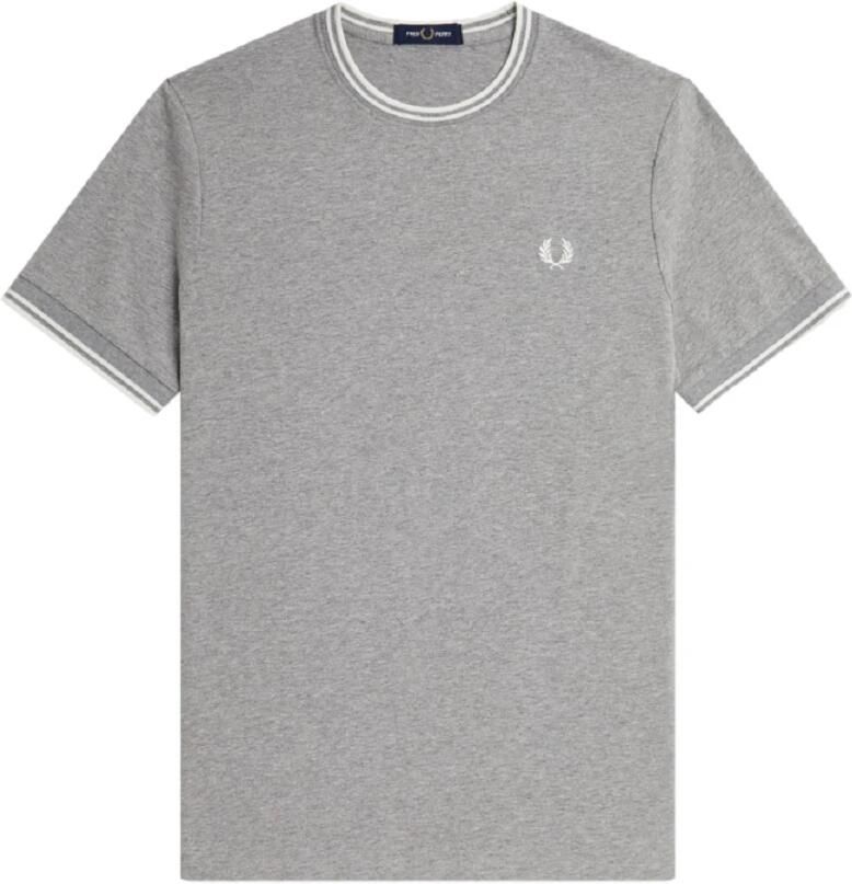 Fred Perry Klassieke Dubbele Streep T-shirt Grijs Gray Heren