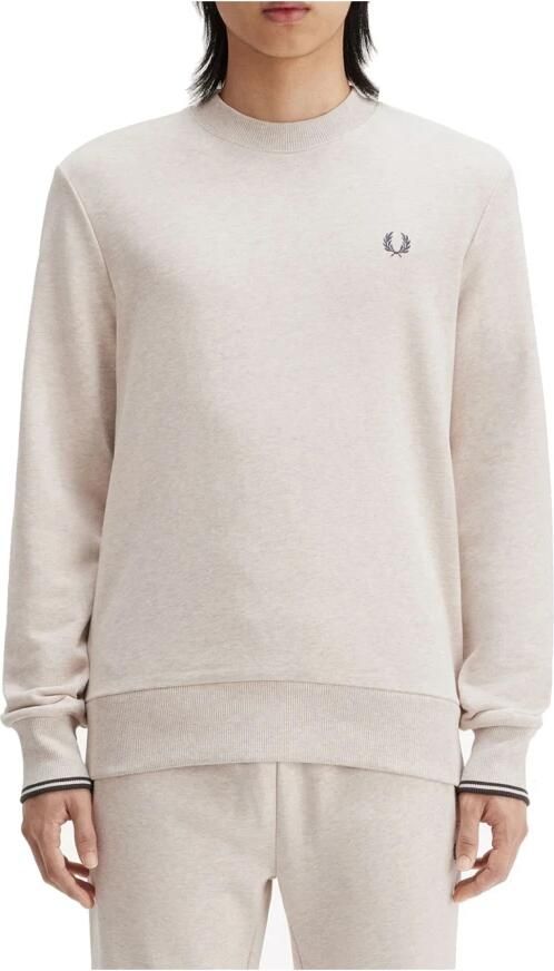 Fred Perry Klassieke French Terry Crew Neck Sweatshirt Beige Heren - Foto 4
