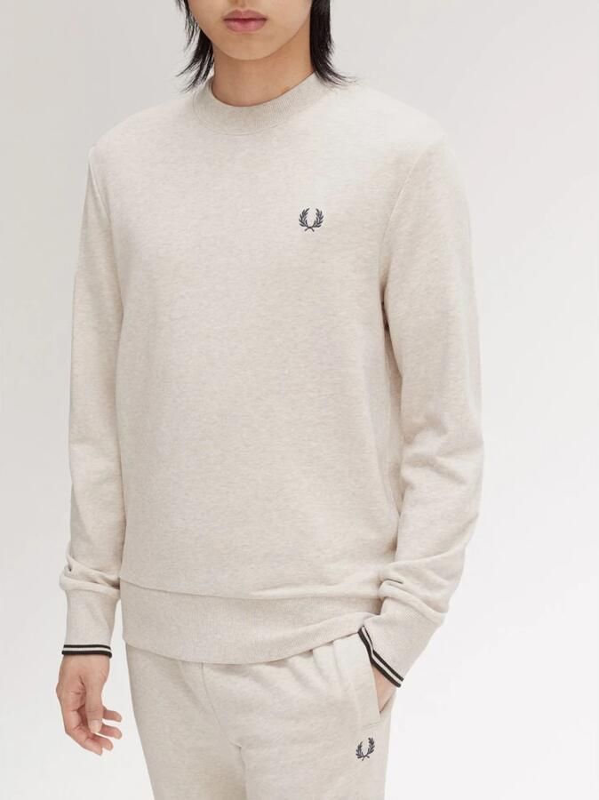 Fred Perry Klassieke French Terry Crew Neck Sweatshirt Beige Heren - Foto 3