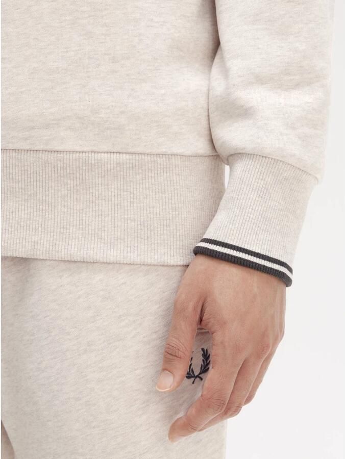 Fred Perry Klassieke French Terry Crew Neck Sweatshirt Beige Heren