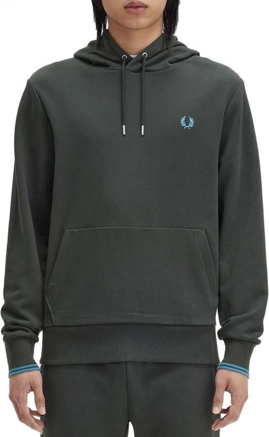 FRED PERRY Heren Truien & Vesten Tipped Hooded Sweatshirt Groen - Foto 2