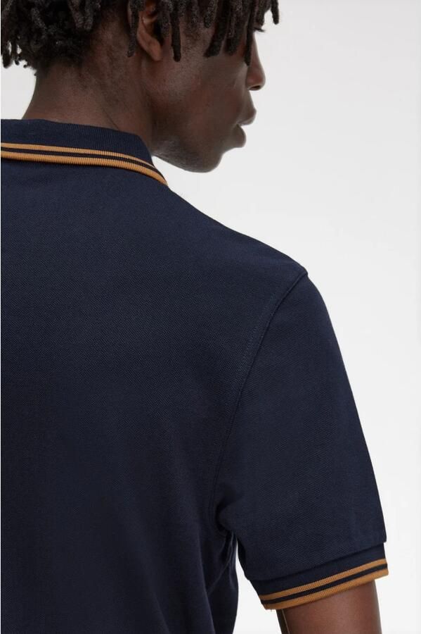 Fred Perry Klassieke katoenen polo met dubbele streep Blauw Heren - Foto 4