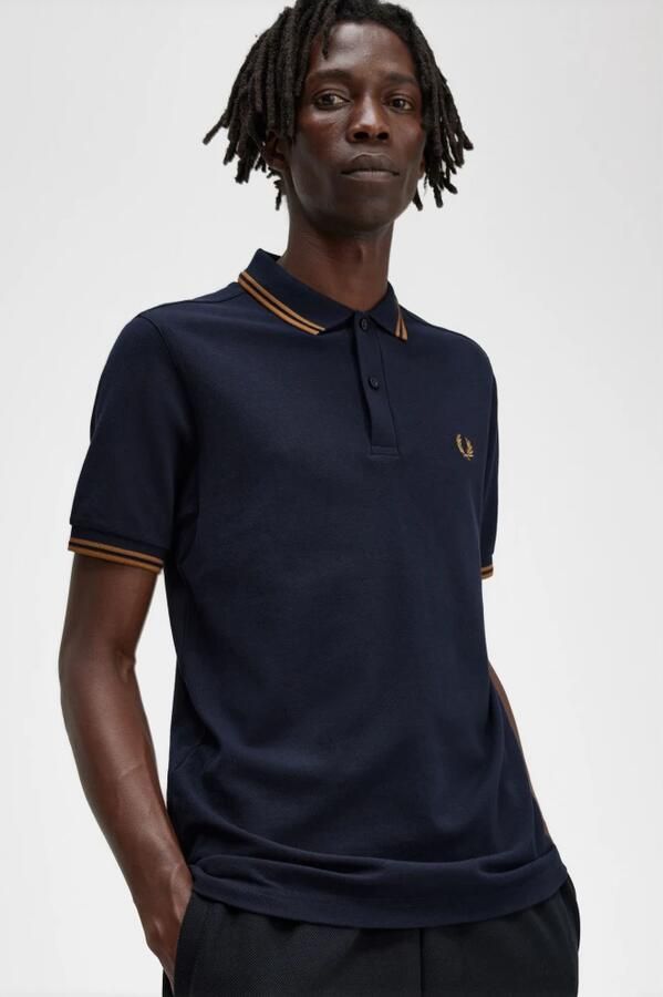 Fred Perry Klassieke katoenen polo met dubbele streep Blauw Heren - Foto 5