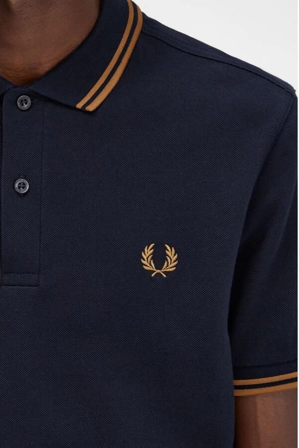 Fred Perry Klassieke katoenen polo met dubbele streep Blauw Heren