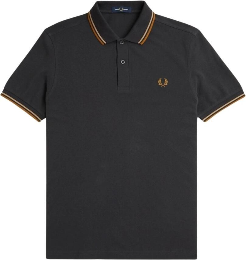 Fred Perry Klassieke katoenen polo met getipte details Gray Heren