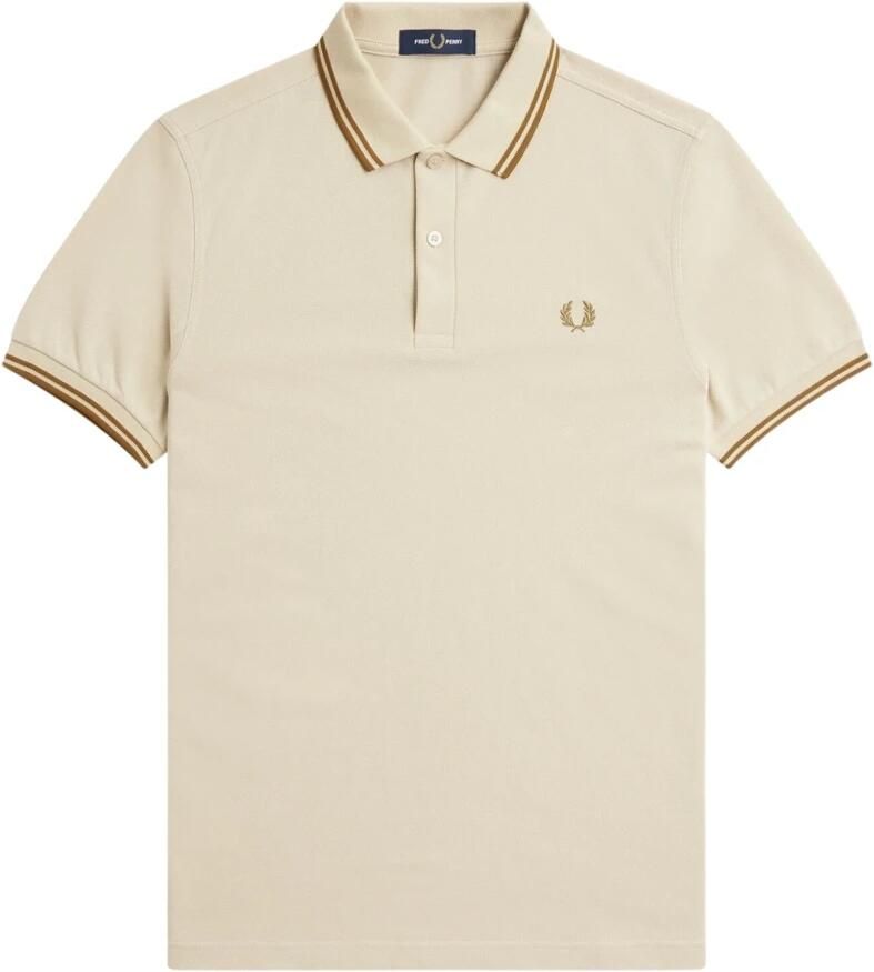 Fred Perry Klassieke Twin Tipped Polo Shirt Beige Heren - Foto 7