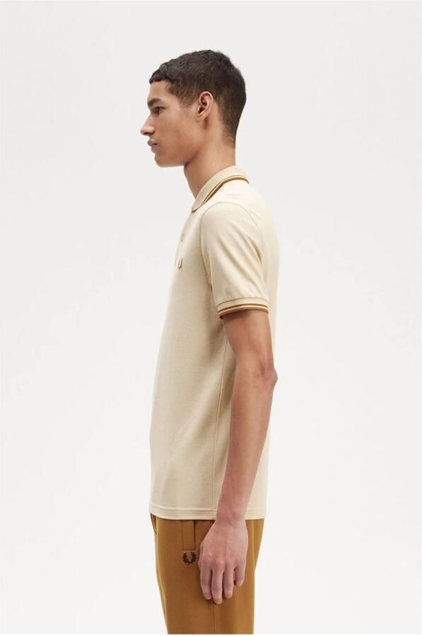Fred Perry Klassieke Twin Tipped Polo Shirt Beige Heren - Foto 4