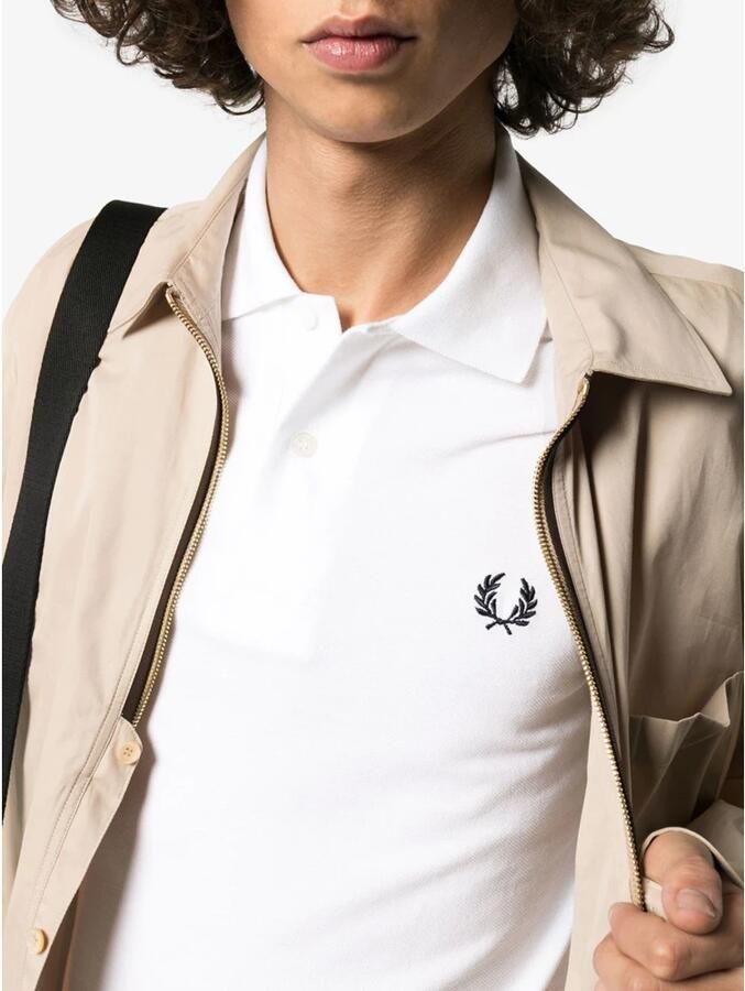 Fred Perry Origineel Single Stripe Katoenen Poloshirt White Heren - Foto 5