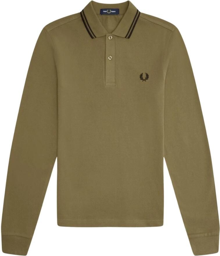 Fred Perry Lange Mouw Regular Fit Polo Shirt Brown Heren
