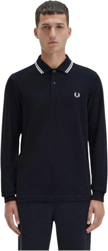 Fred Perry Slim Fit Twin Tipped Polo in Navy Snow White Mar Grass Blue Heren - Foto 18