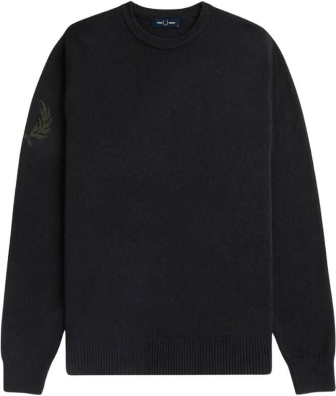 Fred Perry Zwart Logo Zij Sweater Black Heren - Foto 2