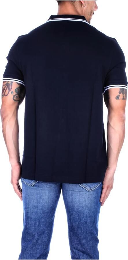 Fred Perry Polo manica corta con collo clico e polsini bordati a contrasto e logo ricamato sul petto uomo Fredperry M3600 Navy Bianco Blauw Heren - Foto 5