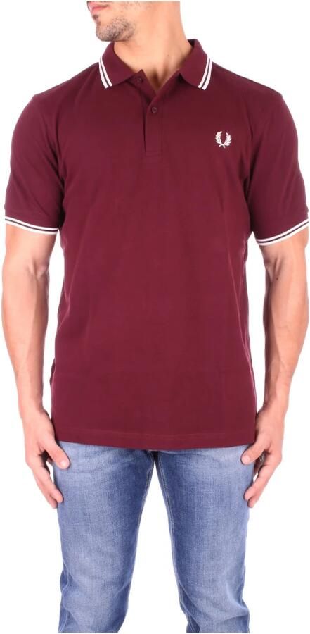 Fred Perry Granate 597 Twin Tipped Shirt Bruin Heren