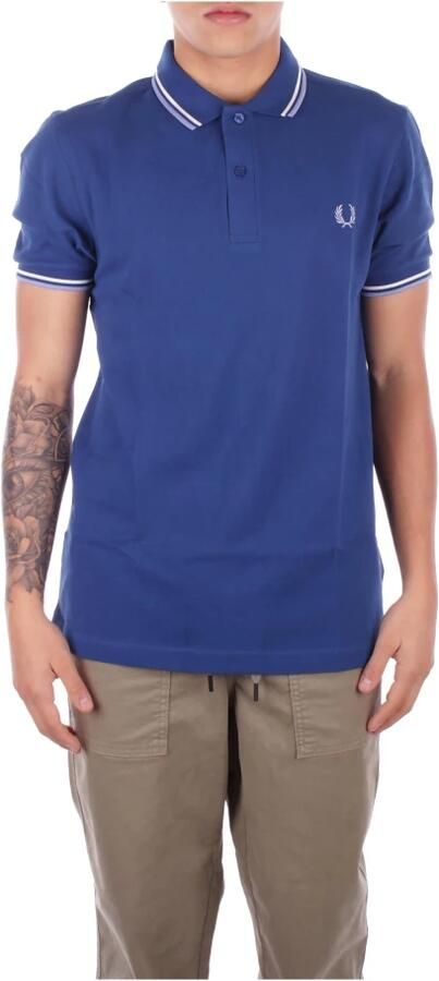 Fred Perry Logo Zijknoop Polo Shirt Blue Heren - Foto 6