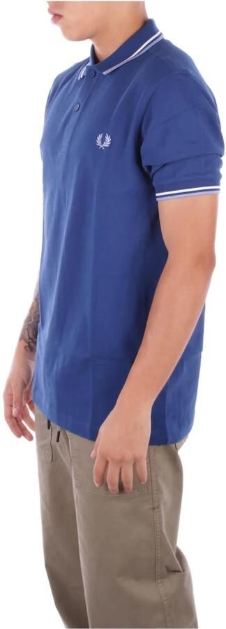 Fred Perry Logo Zijknoop Polo Shirt Blue Heren - Foto 4