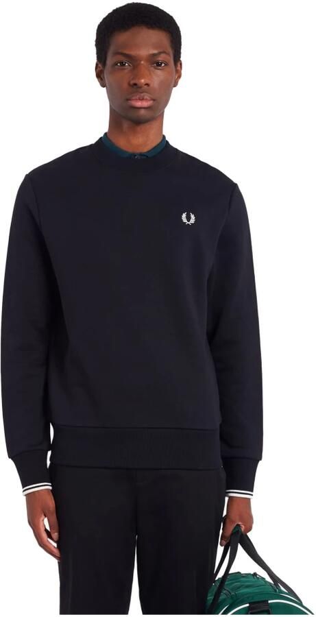 Fred Perry Heren Sweatshirt met Dubbele Streep Manchet Black Heren - Foto 10