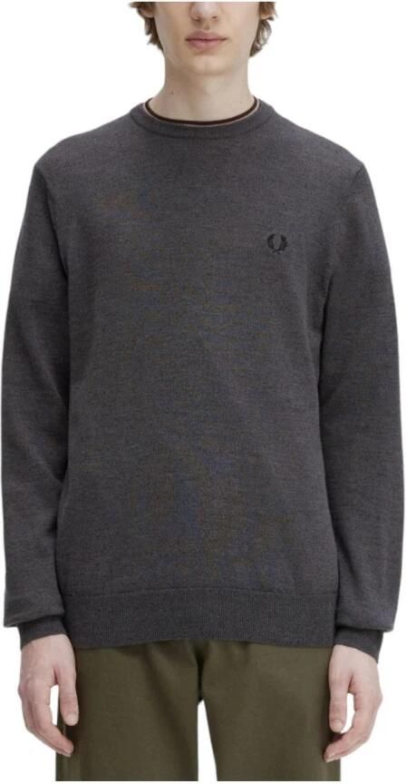 Fred Perry Heren Crewneck Trui Sportieve Merino Wol Mix Gray Heren - Foto 6