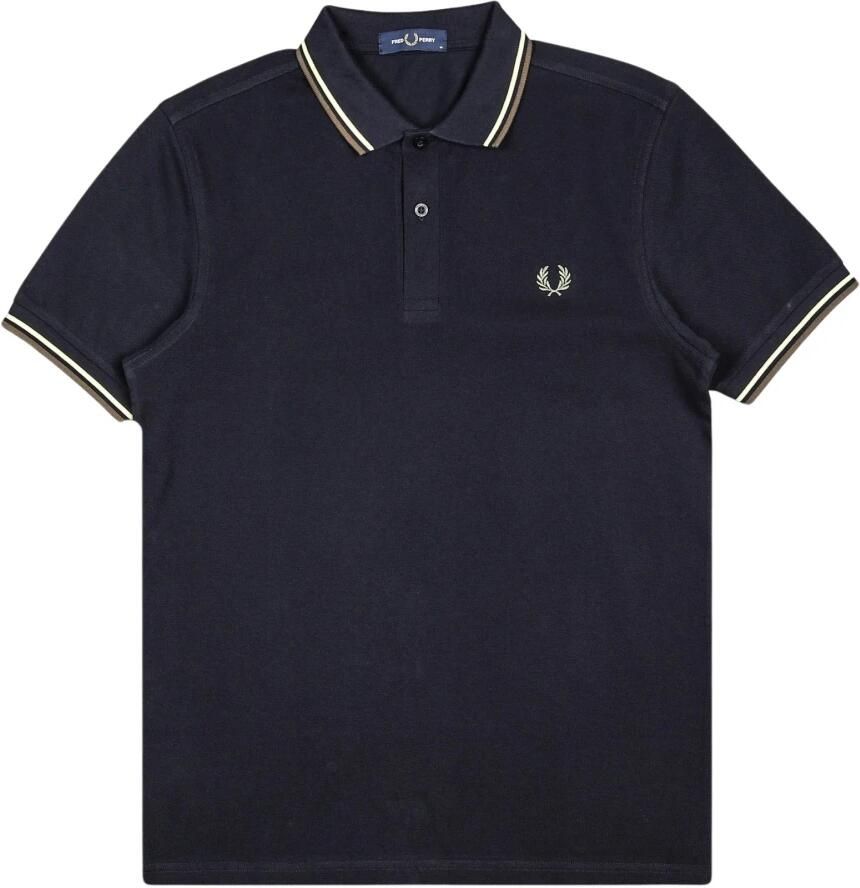 Fred Perry Moderne Katoenen Polo Met Dubbele Streep Blue Heren