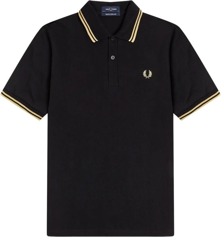 Fred Perry Originele Polo met Dubbele Streep Black Heren