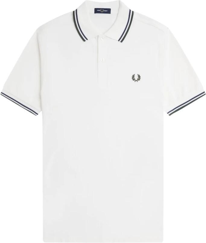 Fred Perry Twin Tipped Short Sleeve Polo Shirt Heren White- Heren White - Foto 10