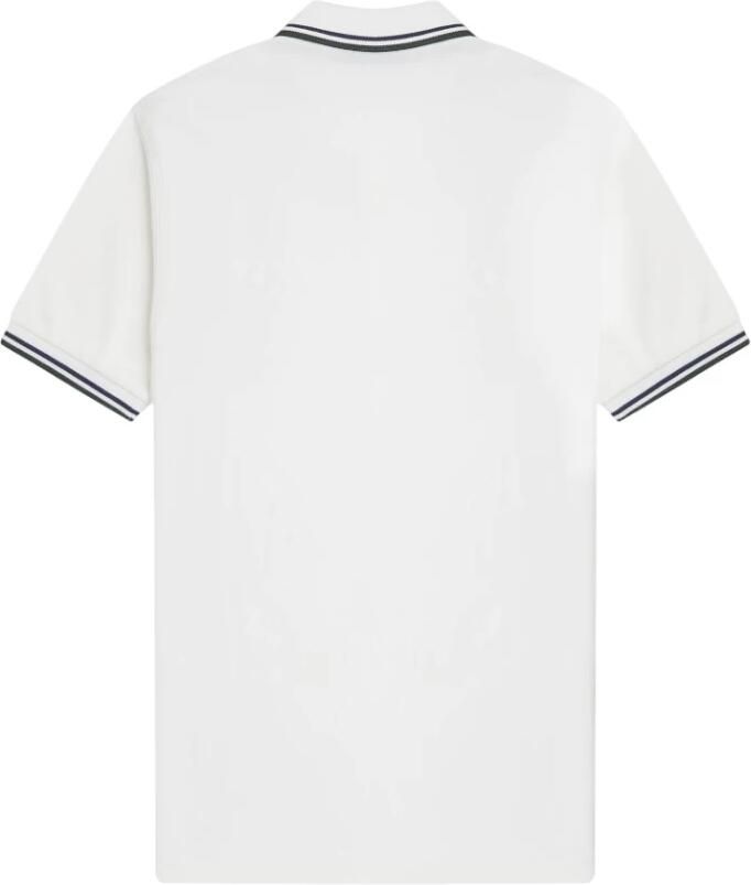Fred Perry Twin Tipped Short Sleeve Polo Shirt Heren White- Heren White