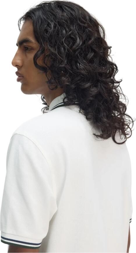 Fred Perry Twin Tipped Short Sleeve Polo Shirt Heren White- Heren White - Foto 4