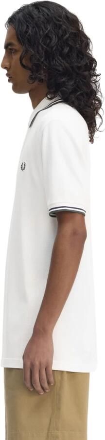 Fred Perry Twin Tipped Short Sleeve Polo Shirt Heren White- Heren White - Foto 9