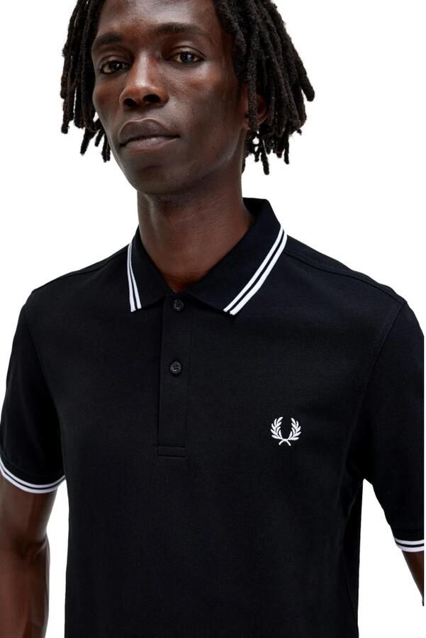 Fred Perry Slim Fit Twin Tipped Polo in Navy Snow White Mar Grass Blue Heren - Foto 15