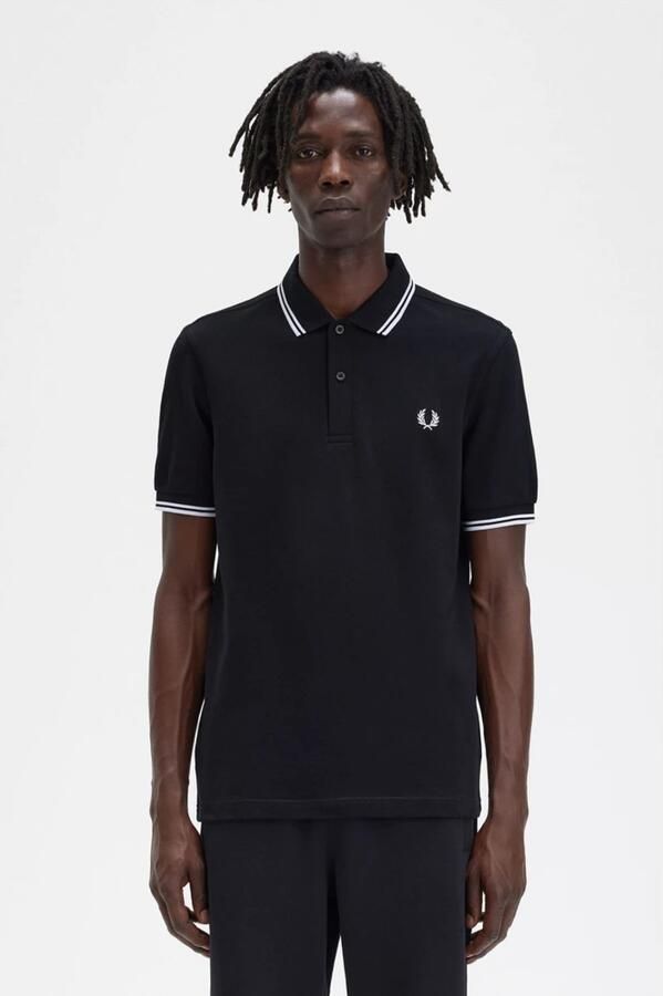 Fred Perry Slim Fit Twin Tipped Polo in Navy Snow White Mar Grass Blue Heren - Foto 16