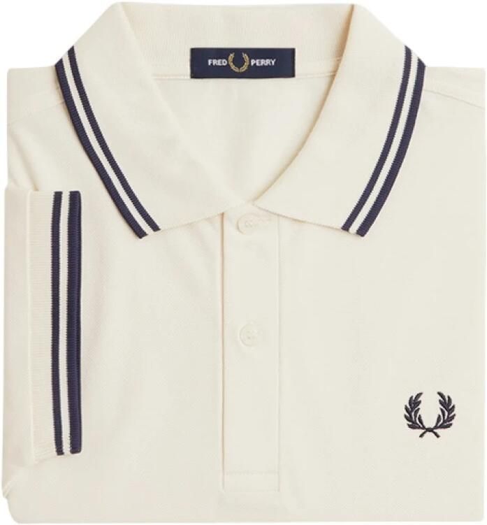 Fred Perry Twin Tipped Short Sleeve Polo Shirt Heren Ecru- Heren Ecru - Foto 2