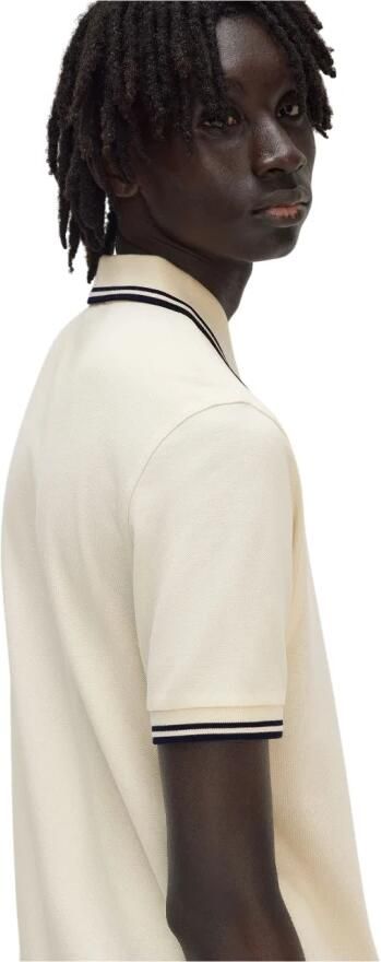 Fred Perry Twin Tipped Short Sleeve Polo Shirt Heren Ecru- Heren Ecru - Foto 6