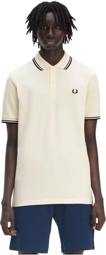 Fred Perry Twin Tipped Short Sleeve Polo Shirt Heren Ecru- Heren Ecru - Foto 5
