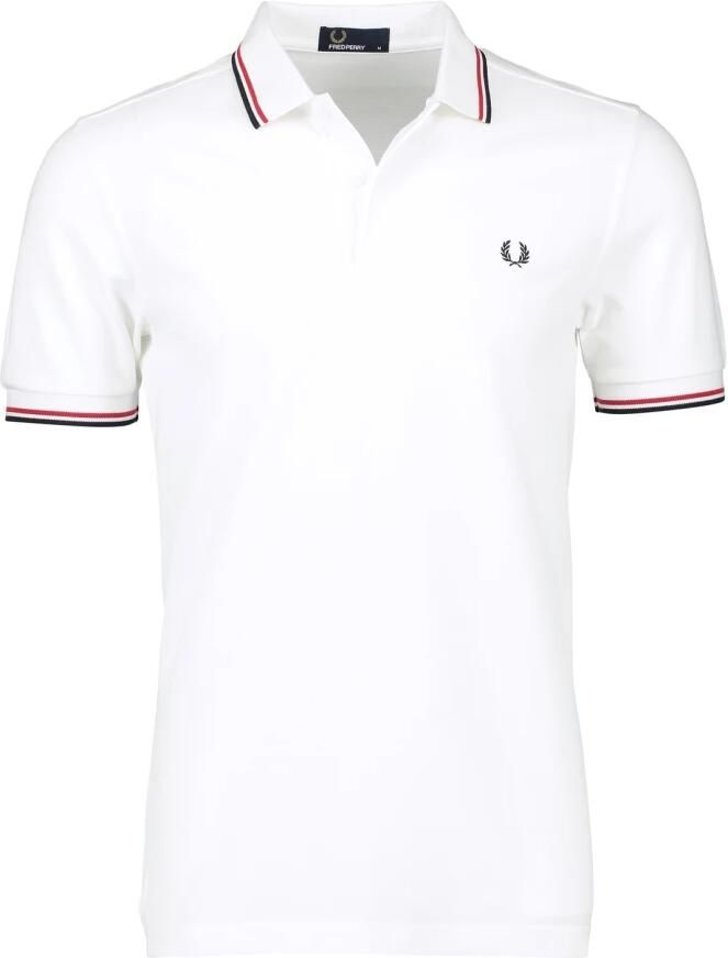 Fred Perry Twin Tipped Short Sleeve Polo Shirt Heren White- Heren White - Foto 3