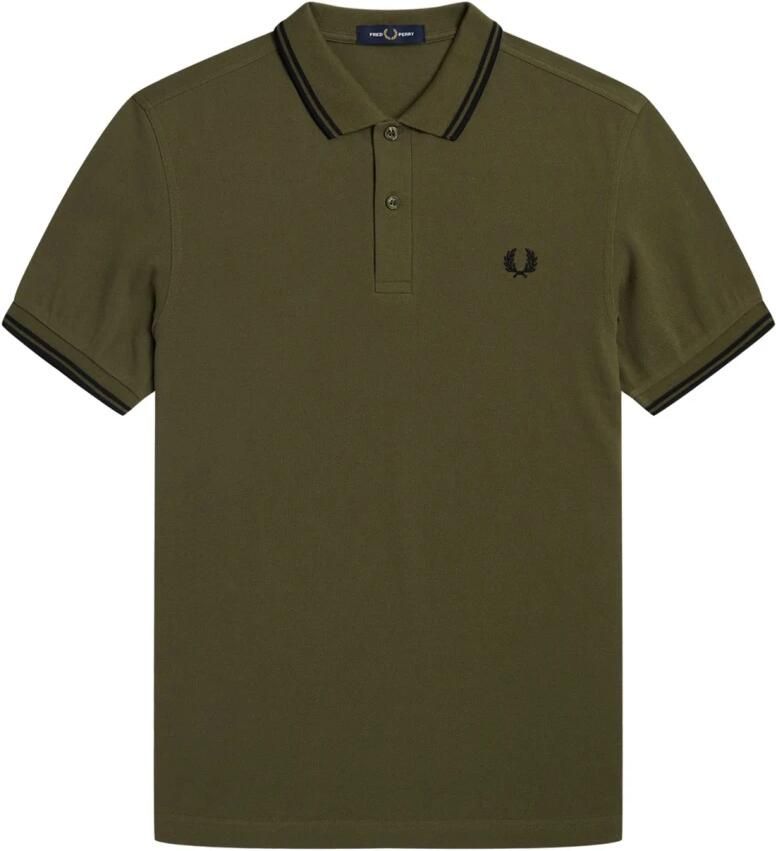 Fred Perry Katoenen Polo met Dubbele Streep Green Heren - Foto 4