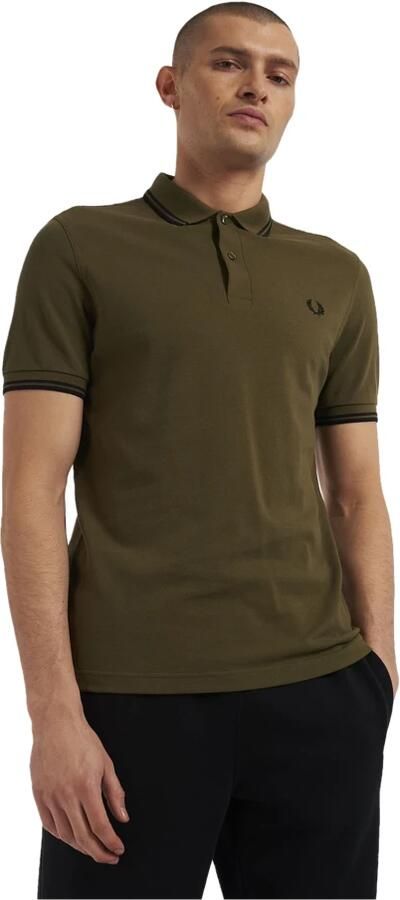 Fred Perry Katoenen Polo met Dubbele Streep Green Heren - Foto 3