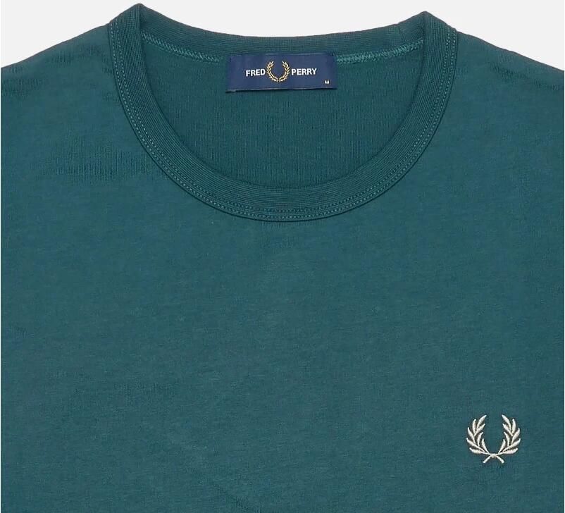 FRED PERRY Heren Polo's & T-shirts Ringer T-shirt Petrol - Foto 3