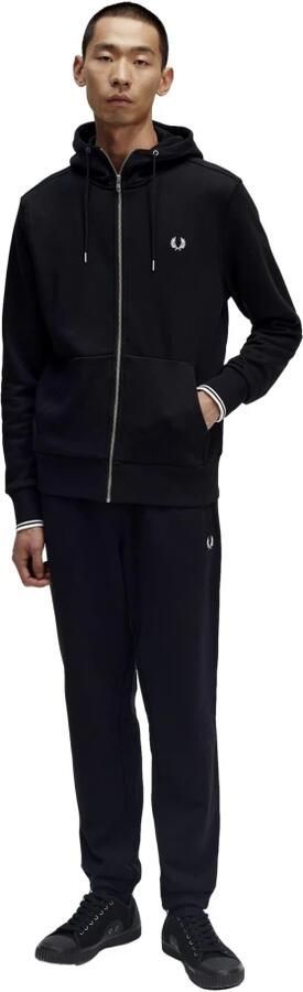 Fred Perry Felpa con cappuccio e zip interna uomo J7536 Nero Zwart Heren - Foto 7