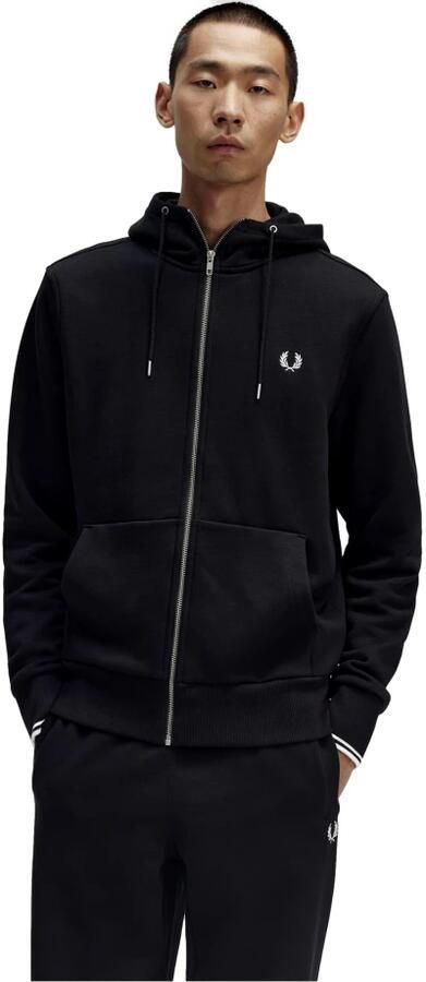 Fred Perry Felpa con cappuccio e zip interna uomo J7536 Nero Zwart Heren - Foto 6