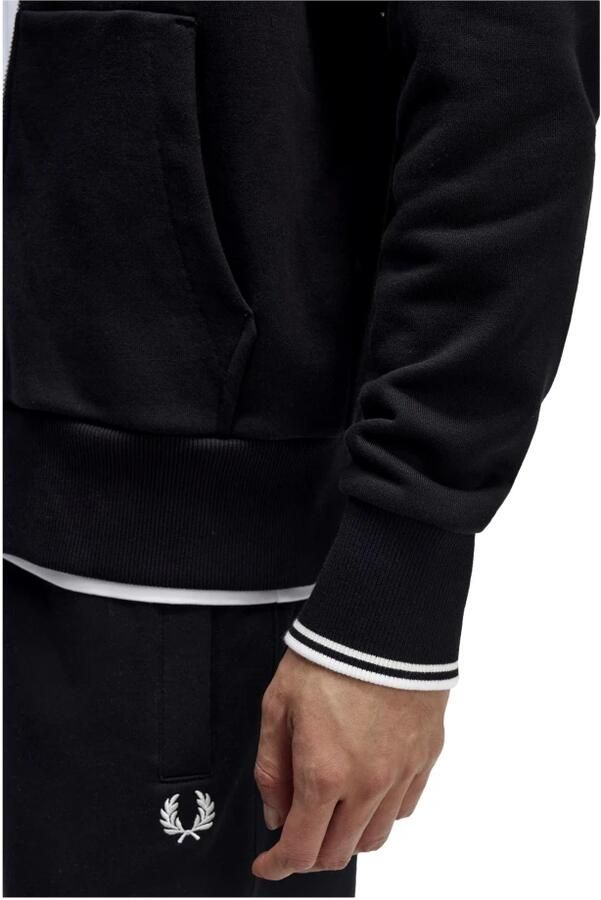 Fred Perry Felpa con cappuccio e zip interna uomo J7536 Nero Zwart Heren - Foto 2