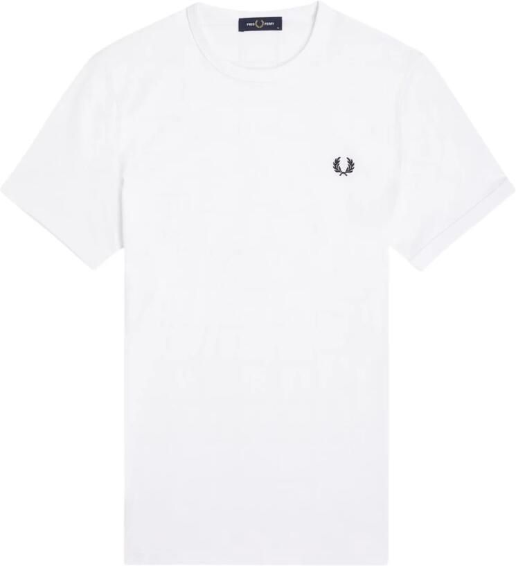Fred Perry Sportief Katoenen T-shirt met Geribbelde Kraag White Heren - Foto 10