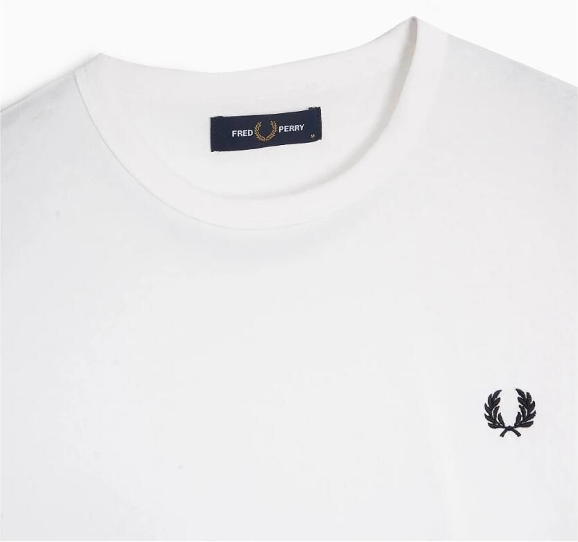 Fred Perry Sportief Katoenen T-shirt met Geribbelde Kraag White Heren - Foto 5