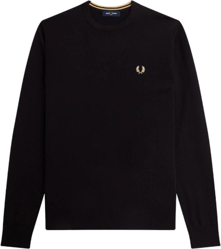Fred Perry Klassieke Crew Neck Sweater Zwart Black Heren