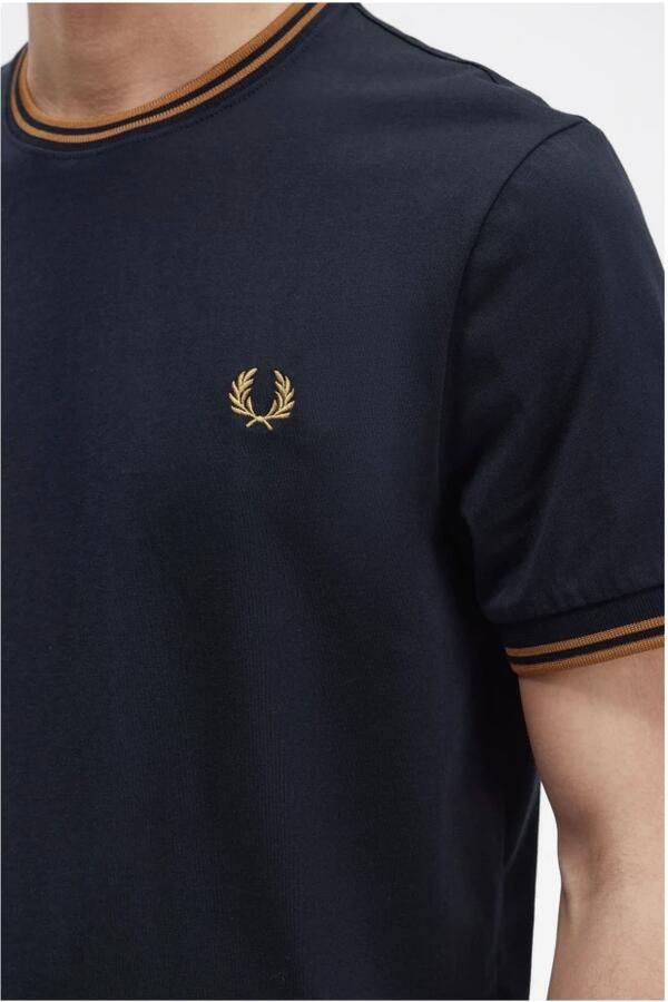 Fred Perry Heren T-shirt met dubbele streep decoratie Blue Heren - Foto 3