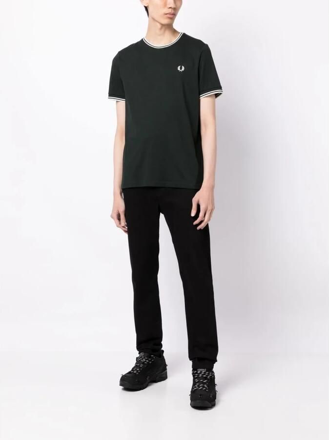 Fred Perry Klassieke dubbele streep ronde hals t-shirt Black Heren - Foto 10