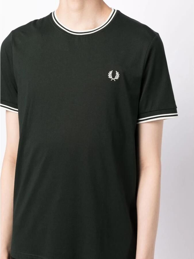 Fred Perry Klassieke dubbele streep ronde hals t-shirt Black Heren - Foto 8