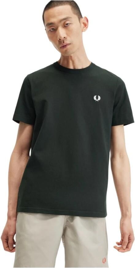 Fred Perry Groene Logo Tee Geborduurde Stijl Green Heren - Foto 4