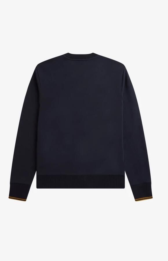 Fred Perry Heren Katoenen Sweatshirt met Geribbelde Afwerkingen Blue Heren - Foto 13